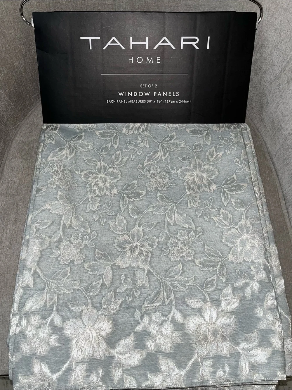 NWT Tahari Home Jacquard Floral  Design Drapes 50